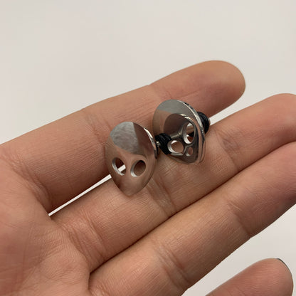 Steel Space Alien Single Flare Plug Set 14G to 2G