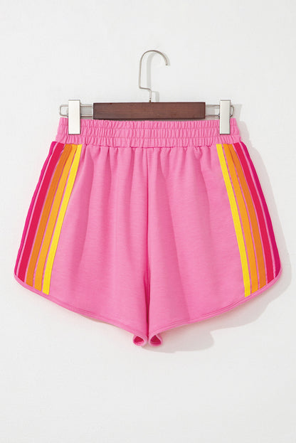 Stripe Colorblock High Waist Shorts