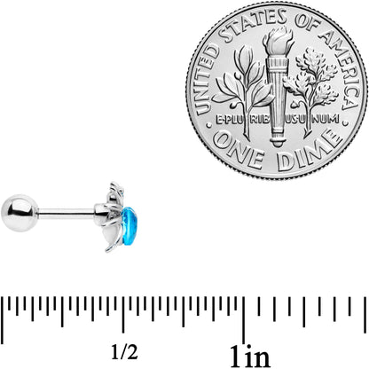 16G 1/4 Aqua Gem Heart Spider Cartilage Tragus