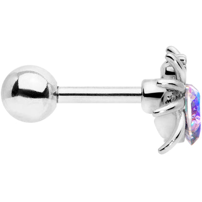 16G 1/4 Aurora Gem Heart Spider Cartilage Tragus