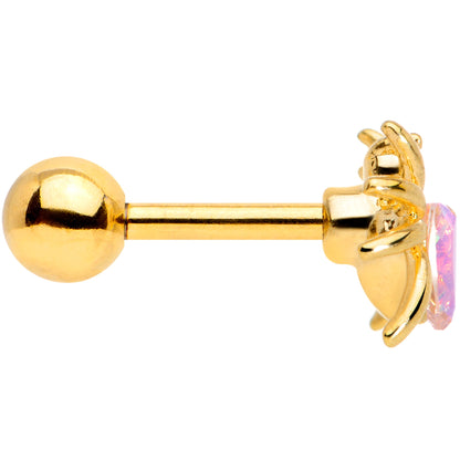 16G 1/4 Aurora Gem Gold Tone Heart Spider Cartilage Tragus
