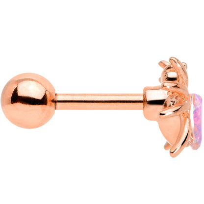 16G 1/4 Aurora Gem Rose Gold Tone Heart Spider Cartilage Tragus