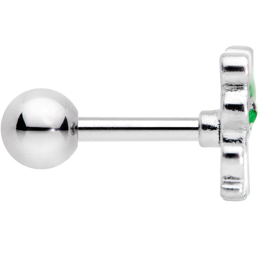16G 1/4 Green Green Frog Cartilage Tragus Earring