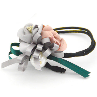 Korean Pearl Flower Hair Bun Accessory