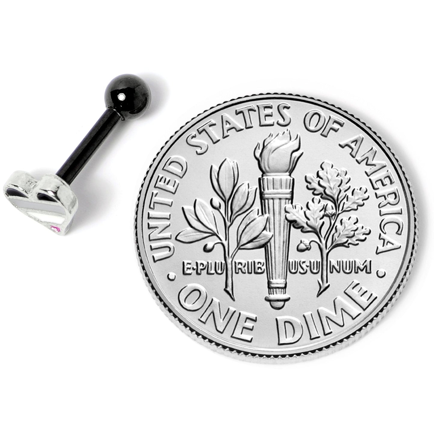 16G 1/4 Black Grey Purple Asexual Pride Heart Cartilage Tragus