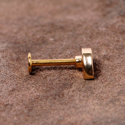 16G 5/16 Clear CZ Gem Gold Tone Swirl Labret Monroe Tragus