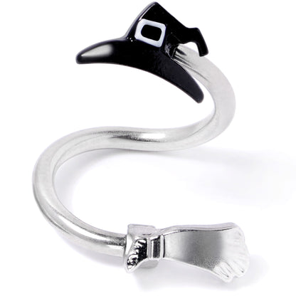 Hat and Broom Im a Witch Kit Halloween Spiral Twister Belly Ring