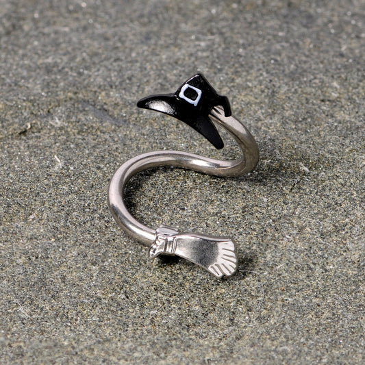 Hat and Broom Im a Witch Kit Halloween Spiral Twister Belly Ring