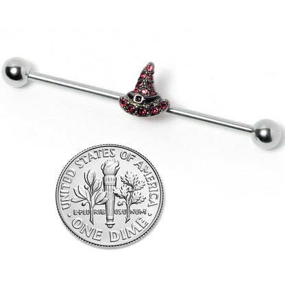14G Purple Gem Witch Hat Halloween Industrial Barbell 38mm