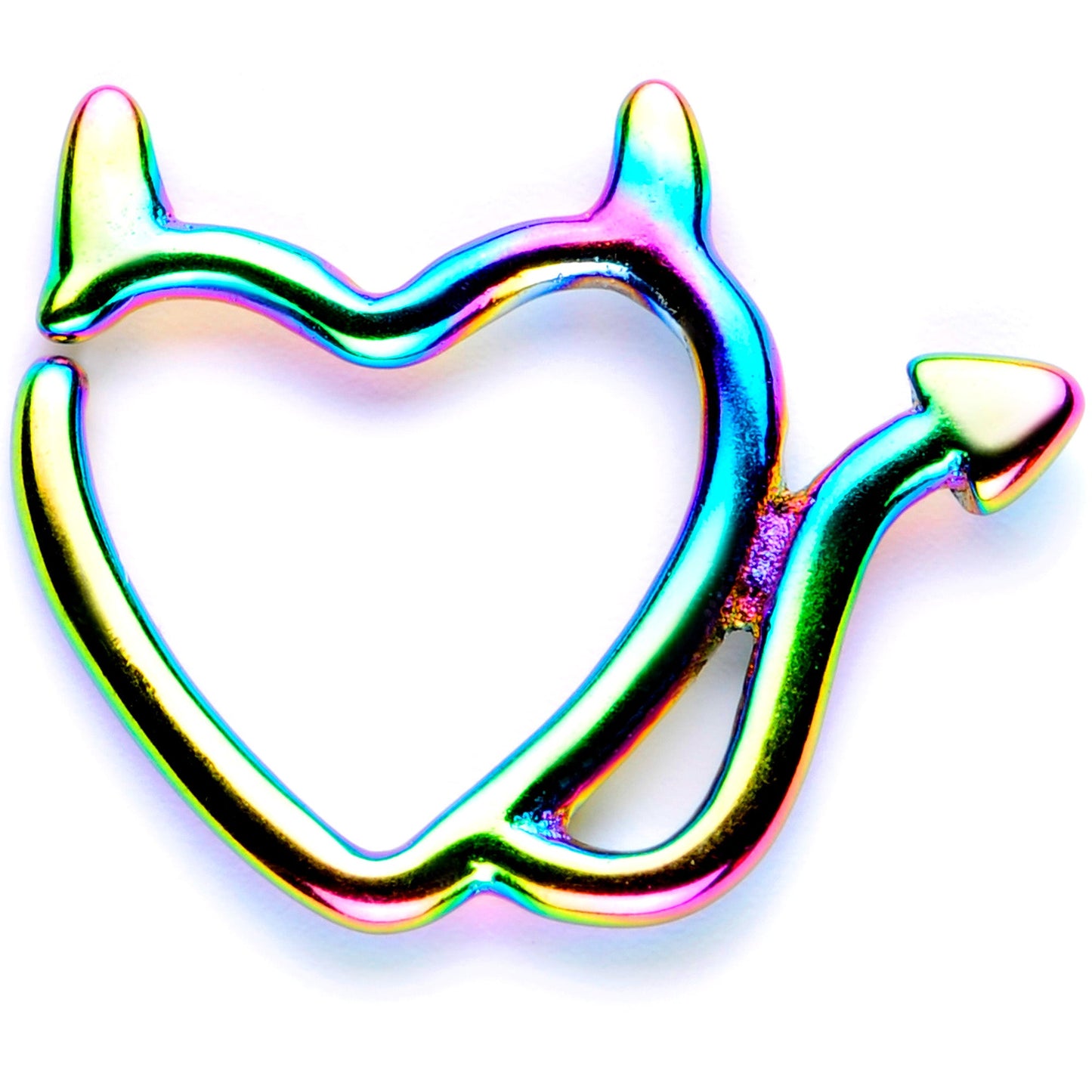 16G 1/4 Rainbow Little Devil Halloween Heart Closure Ring