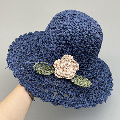 Foldable Floral Straw Sun Hat