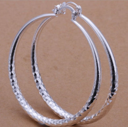 Exaggerated 925 Silver Large Hoop Earrings