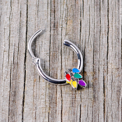 16G 3/8 Christmas Lights Holiday Septum Clicker