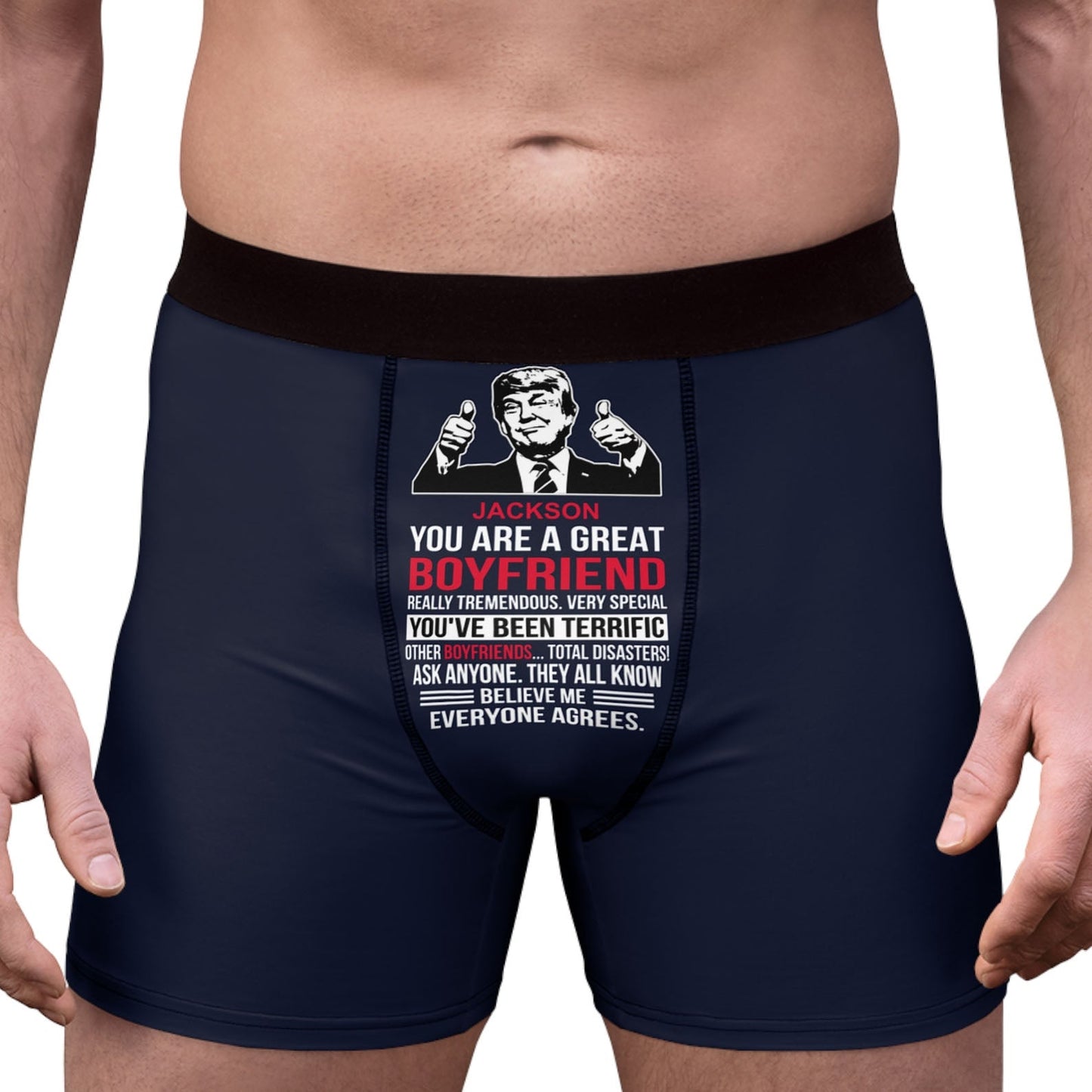 You are Great Husband Boyfriend | Custom Title and Name Trump Boxer Briefs | Personalized Gift Ideas for Husband, Boyfriend, Valentines Day 680629 - GOP