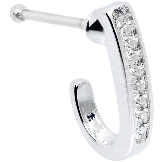 20G 3/8 Steel Dainty Dots Faux Hoop Nose Bone