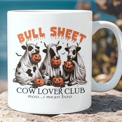 Bull Sheet Cow Lover Club Mug, Funny Halloween Mug, Halloween Mug T1330