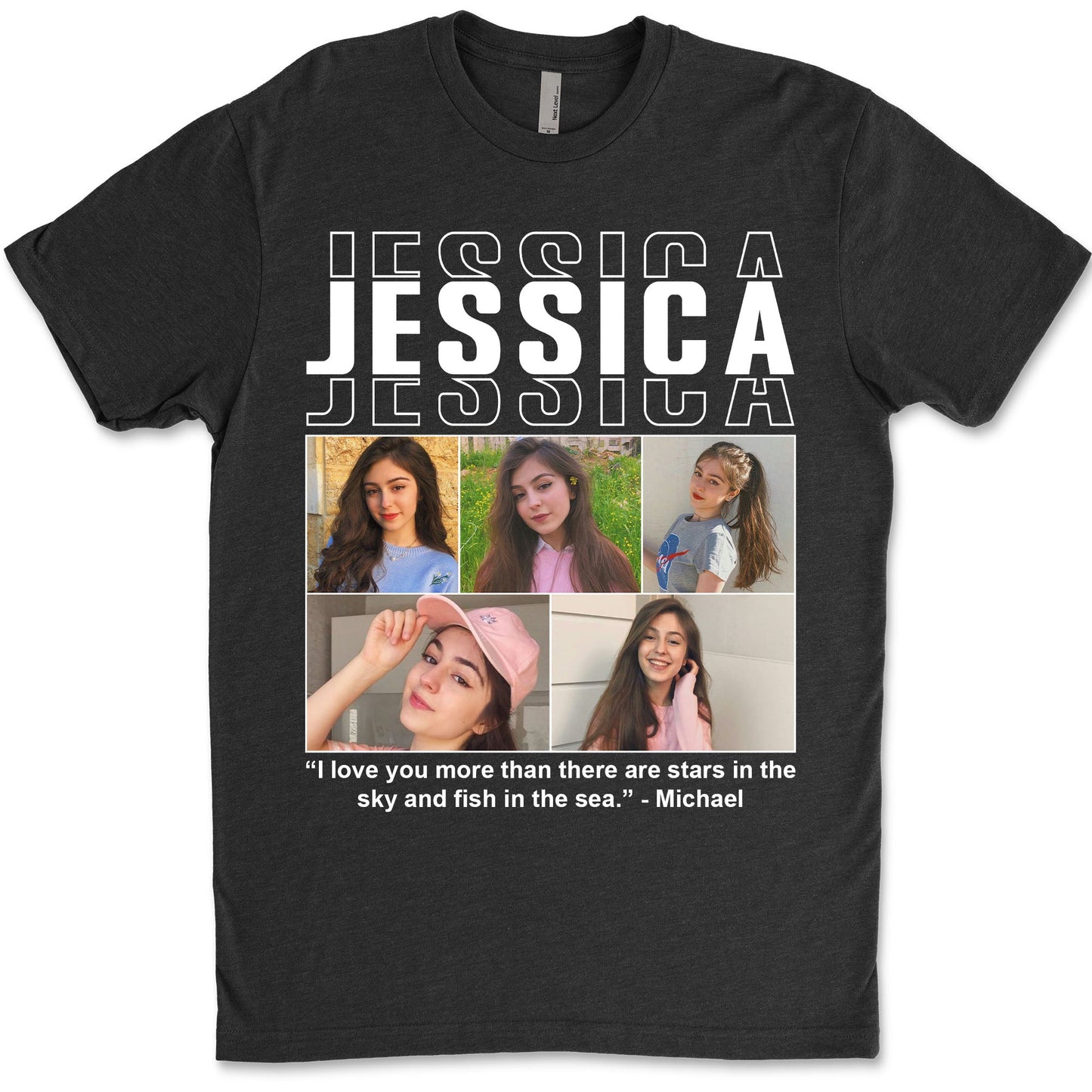 Live Preview Custom Collage Pets Photo, Personalized Upload Dog Cat Pet Photo Shirt Dark C1352