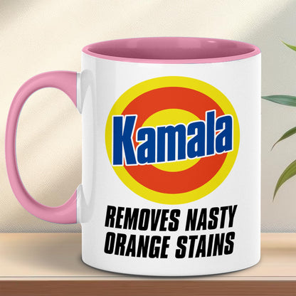Kamala Removes Nasty Orange Stains Mug | Kamala Harris 2024 Mug | Democrat White Mug T1368 - KH2
