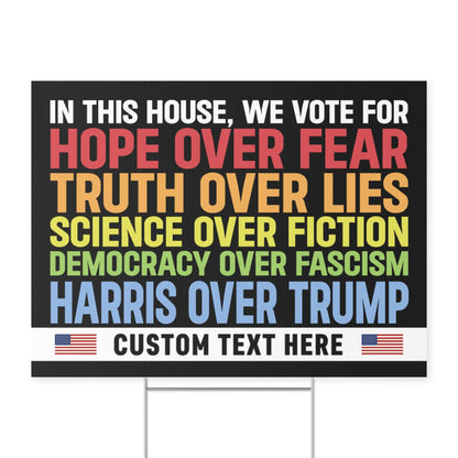In this House We Vote for Kamala Harris Yard Sign | Kamala Harris 2024 Yard Sign | Democrat Yard Sign T1418 - KH2