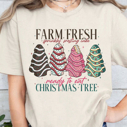 Farm Fresh Christmas Tree Shirt, Merry Christmas Sweater, Cute Xmas Holiday Sweatshirt T1655