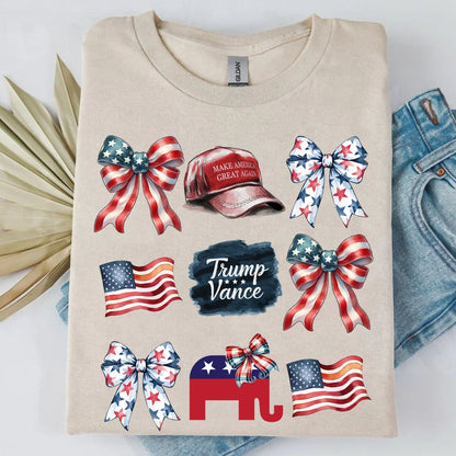 Coquette Trump Sweatshirt, Trump Presidential Trump MAGA Sweatshirt, Trump Supporters 2024 Ugly Sweatshirt T1663 - GOP