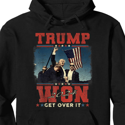 Trump Won Get Over It, Trump Victory Shirt, Celebrate the Win Election 47th Shirt Dark T1706 - GOP