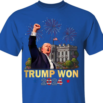 Trump Won, Trump Victory Shirt, Donald Trump US President 47th Shirt Dark T1708 - GOP