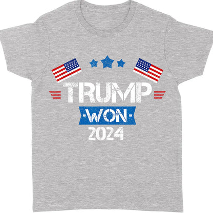 Trump Won 2024, Trump Winning Election Shirt, Trump 47th President Shirt Dark T1716 - GOP