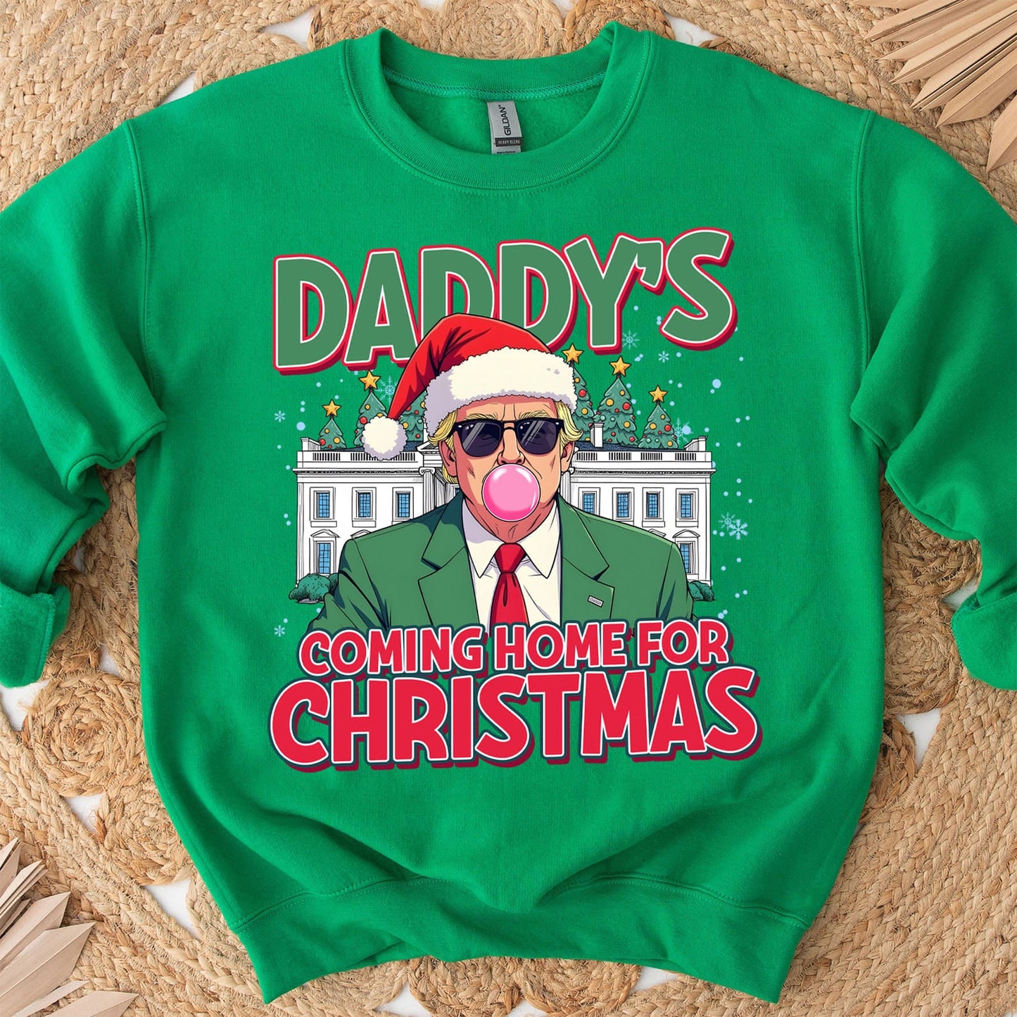Daddy Coming Home For Christmas, Funny Trump Christmas, Trump 47th President Sweatshirt Bright T1727 - GOP