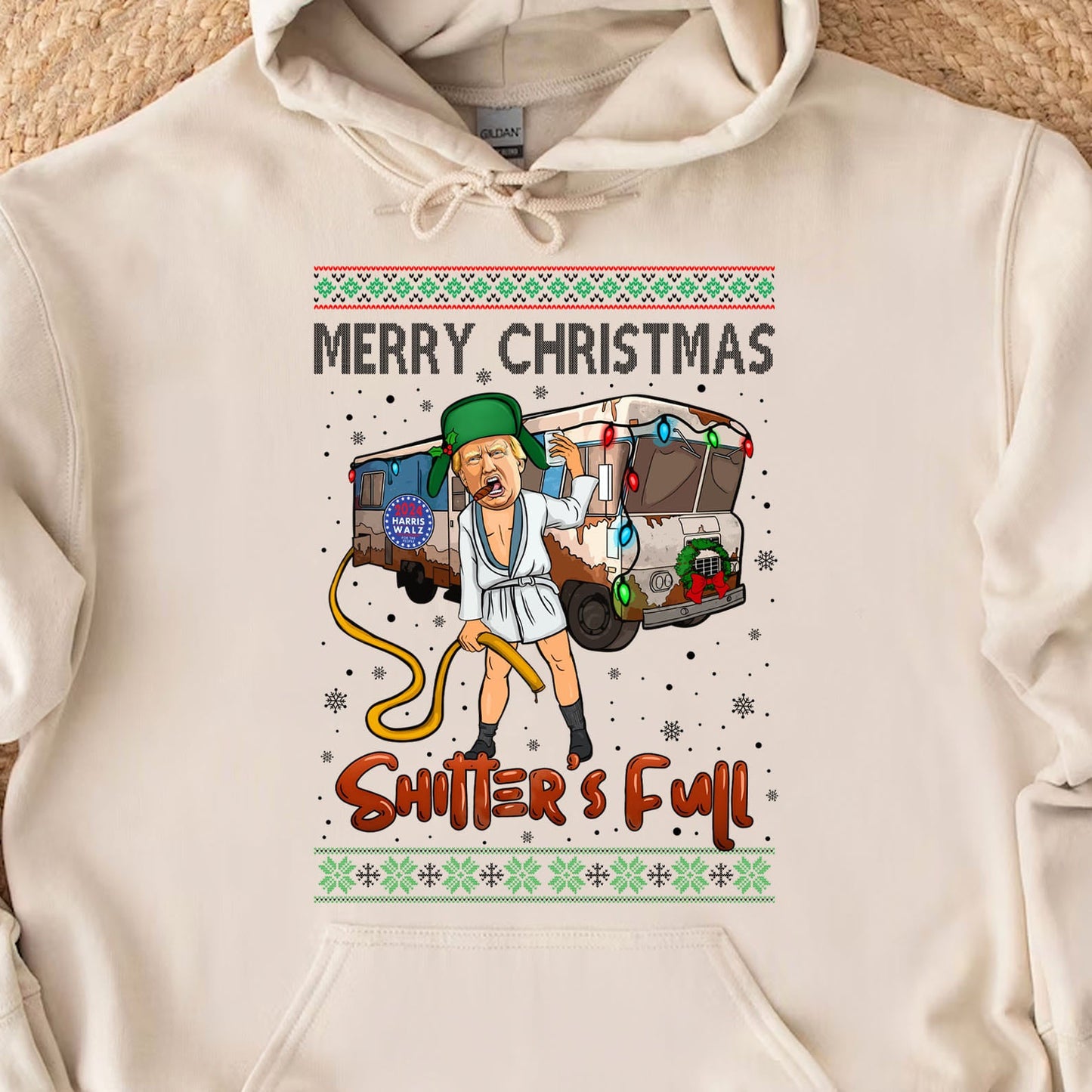 Trump 2024 Merry Christmas Shitter’s Full, Funny Trump Christmas Shirt, Trump 47th President Sweatshirt Bright T1757 - GOP