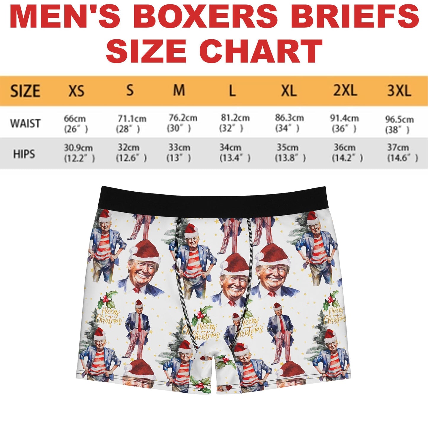 Christmas Watercolor Trump Santa Boxer Briefs, Political Xmas Gift, Trump Christmas Gift, Republican Gift 681827 - GOP