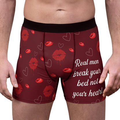Real Men Break Your Bed Not Your Heart Boxer, Funny Boxer Briefs, Valentines Gift Ideas for Husband, Boyfriend 681889