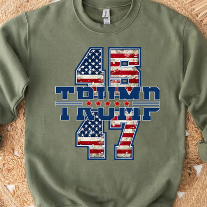 Trump 45 47 Shirt, Donald Trump President Shirt, Trump Patriotic Sweatshirt 681901 - GOP
