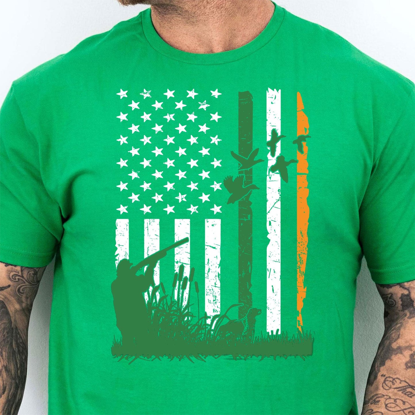 Duck Hunting Irish Flag Shirt, St Patrick's Day Shirt, Irish Flag St Patricks Day Shirt, Irish Shirt 681910