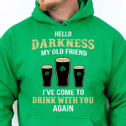 Hello Darkness My Old Friend Shirt, Irish Darkness Front Shamrock Shirt, St Patrick's Day Shirt 681926