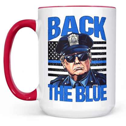 Trump Back The Blue Mug, Police For Trump Mug, Trump Cops Mug, Republicans White Mug  Accent Mug 681984 - GOP