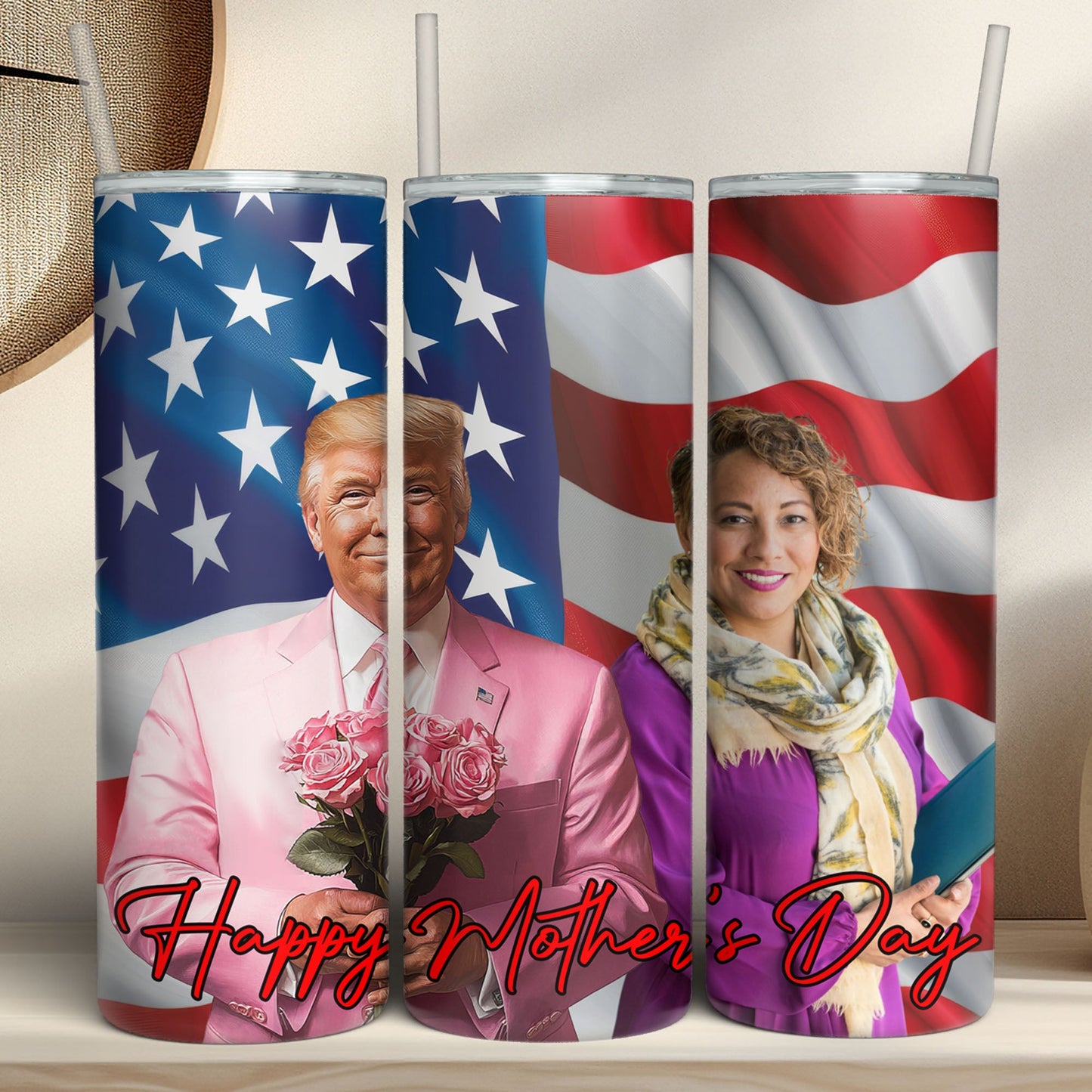 Happy Father's Day | Personalize Photo Tumbler | Photo with Trump Skinny Tumbler | Gift For Dad 682000 - GOP