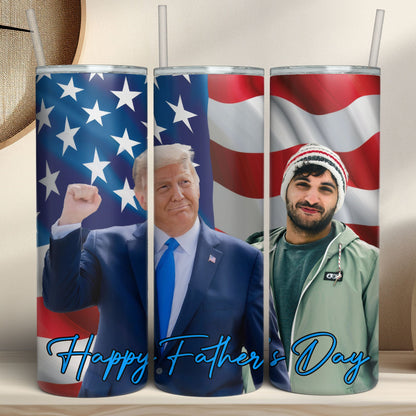 Happy Father's Day | Personalize Photo Tumbler | Photo with Trump Skinny Tumbler | Gift For Dad 682000 - GOP