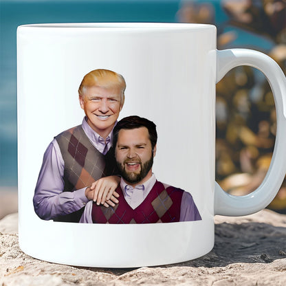 Trump Vance Brothers Mug, Funny Parody Trump J.D.Vance Bros Mug, Trump 47th President White Mug  Accent Mug 682006 - GOP