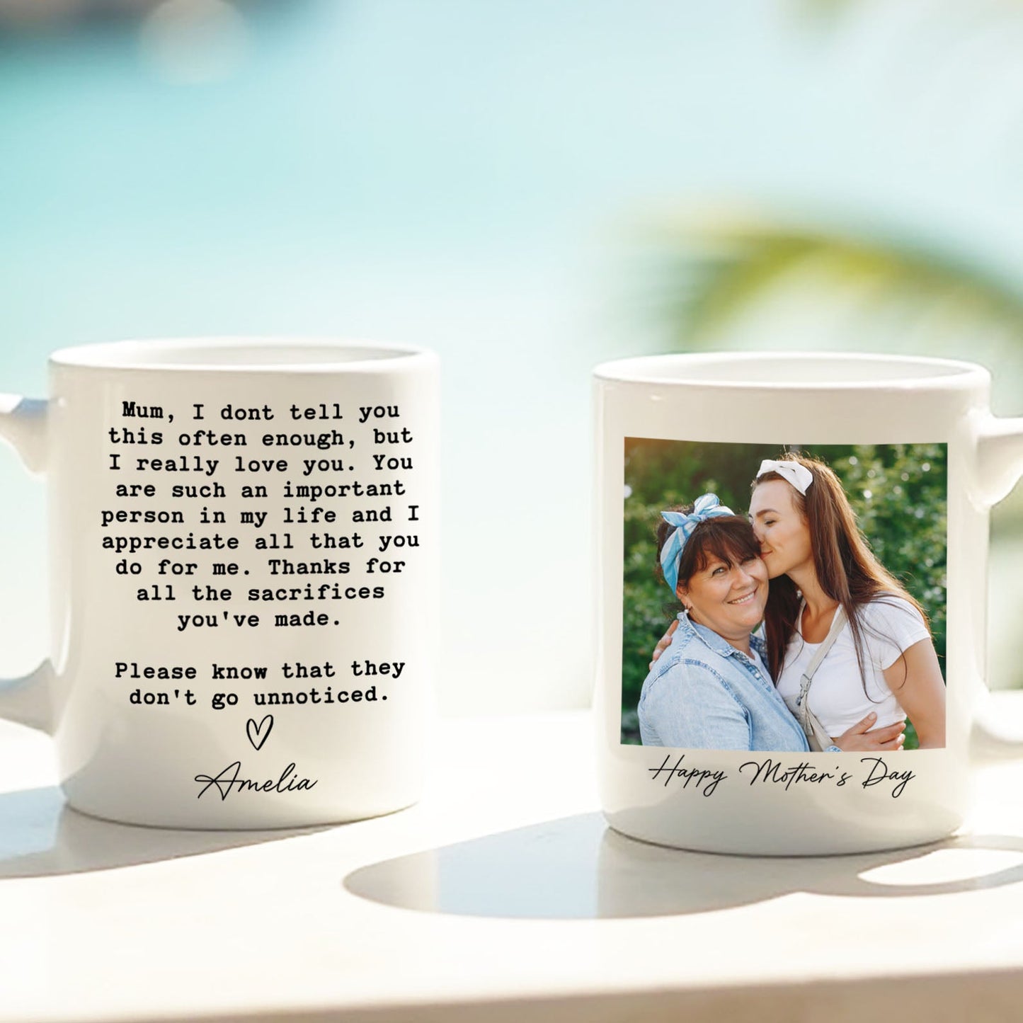 Mom Gift Custom Mug, Personalized Custom Name and Photo White Mug Accent Mug, Mother's Day Gift, Gift for Mom, Gift for Wife 682114