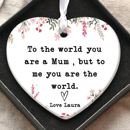 Custom Name Mum Gift Ornament, Personalized Custom Mothers Day Ceramic Ornament, Family Present, Gift for Mom, Gift for Wife 682116