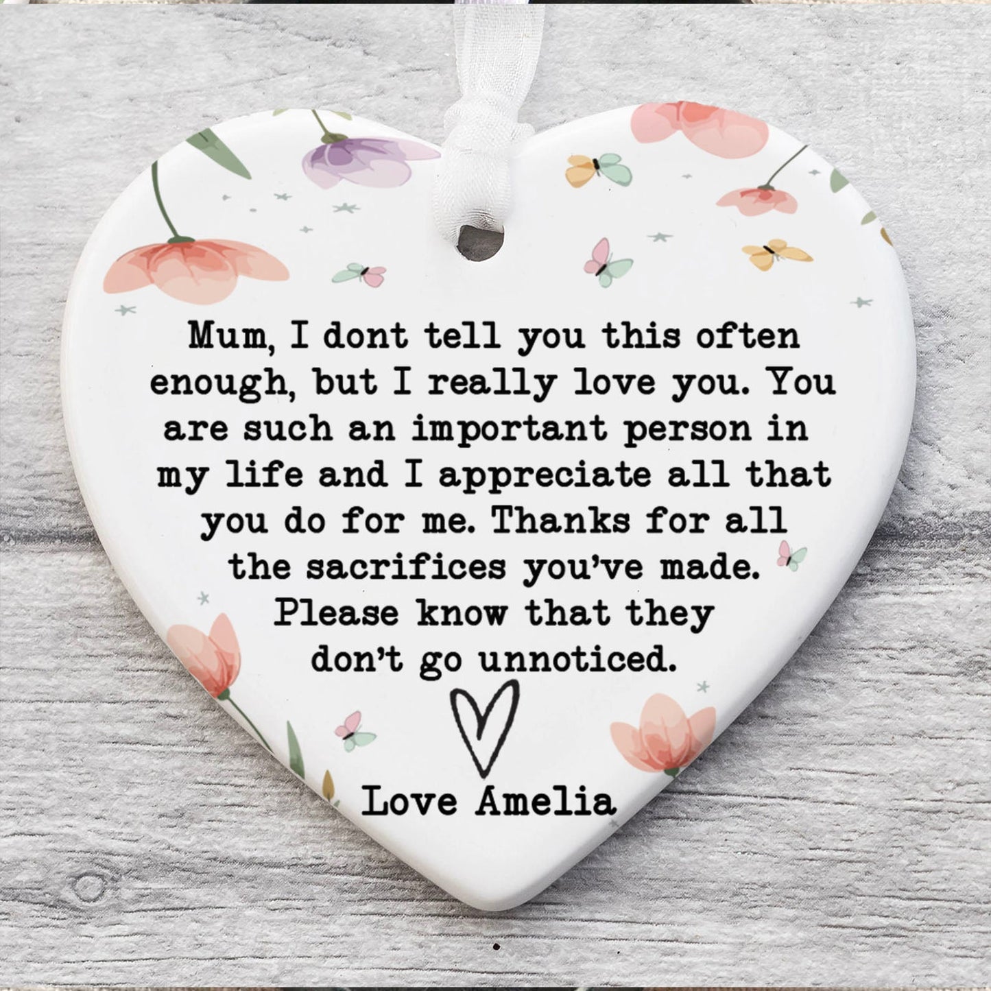 Custom Name Mum Gift Ornament, Personalized Custom Mothers Day Ceramic Ornament, Family Present, Gift for Mom, Gift for Wife 682118