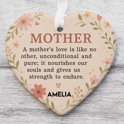 Custom Present For Mother Heart Shape Ornament, Personalized Custom Name Mothers Day Ceramic Ornament, Family Gift, Gift for Mom, Gift for Wife 682127