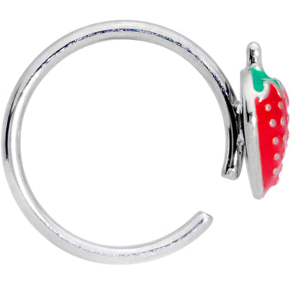 18G 3/8 Red Green Strawberry Nose Hoop