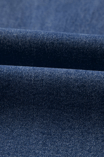 Denim Raw Hem Straight Leg Jeans