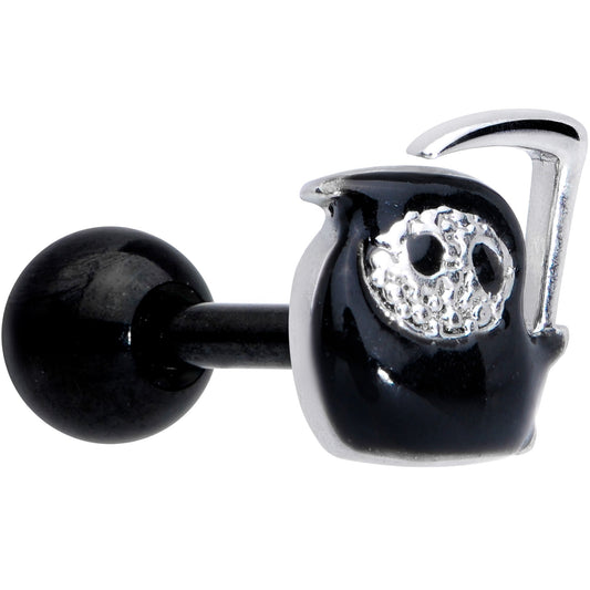 16G 1/4 Black Grim Reaper Halloween Cartilage Tragus