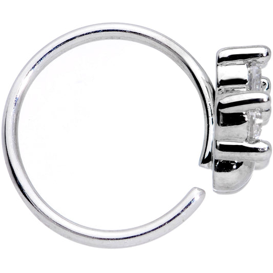 20G 5/16 Clear Gem Paw Print Cat Nose Hoop