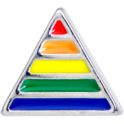 16G 1/4 Rainbow Pride Triangle Cartilage Tragus Earring