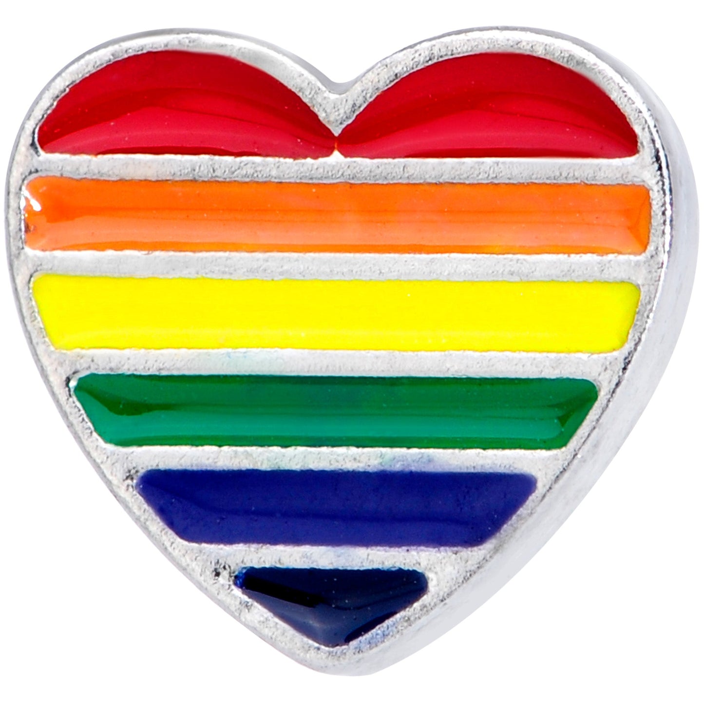 16G 1/4 Rainbow Pride Heart Cartilage Tragus Earring