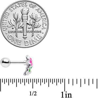 16G 1/4 Clear Gem Tropical Flower Cartilage Tragus Earring
